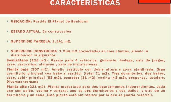 Resale - Villa -
Benidorm - Urbanizaciones